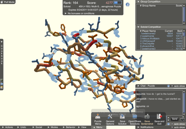 Giao diện game Foldit